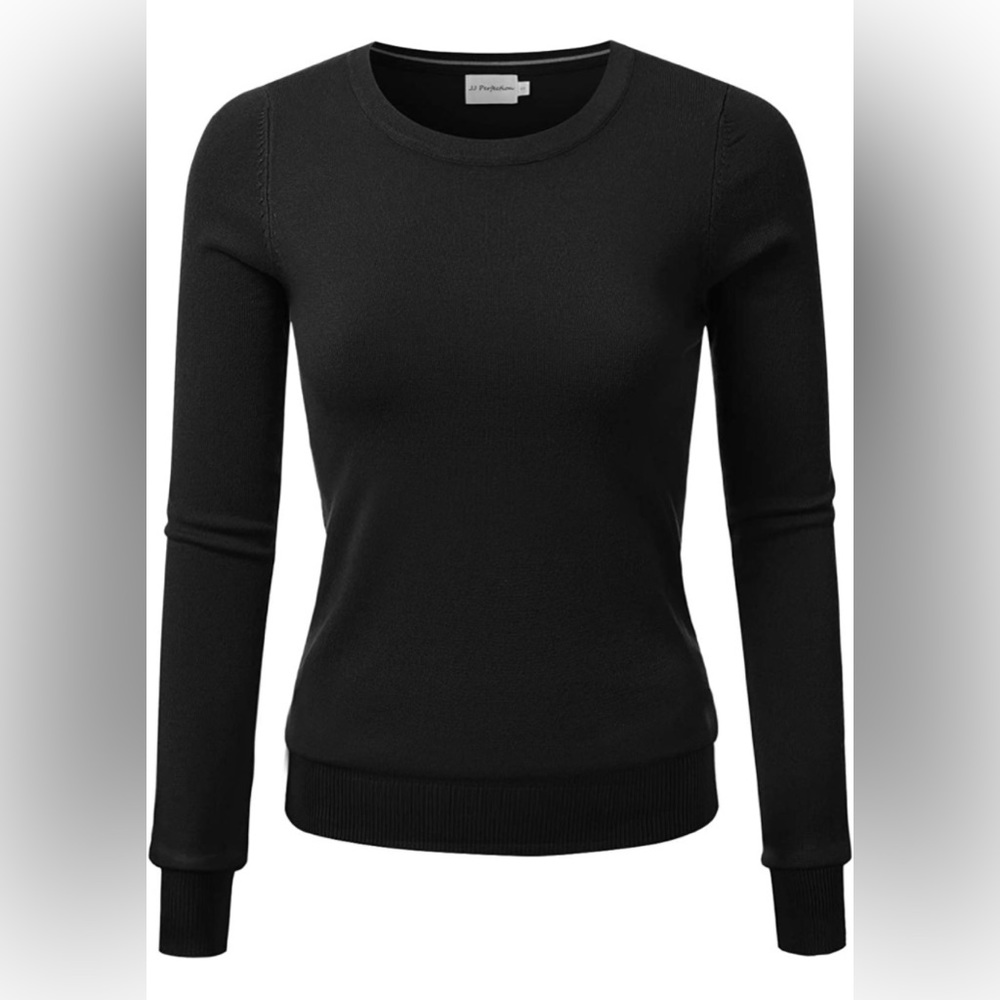 JJ Perfection Women's Simple Crew Neck Pullover Chic Soft Sweater